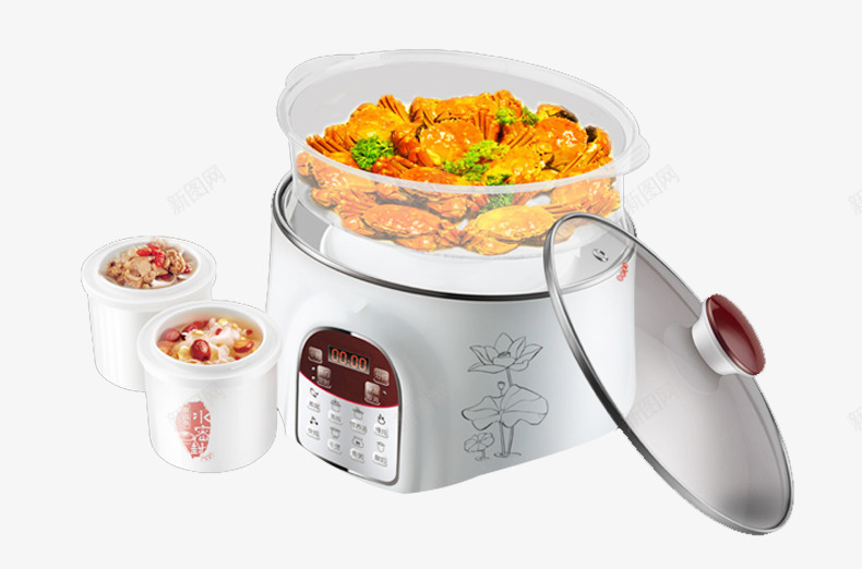 多用插电煲汤png免抠素材_新图网 https://ixintu.com 炖罐 炖锅