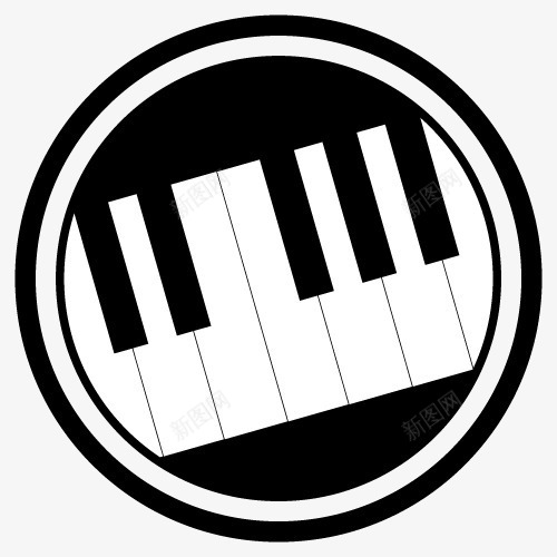 黑白琴键音乐logo图标png_新图网 https://ixintu.com fm 听音乐 多媒体 收音机 电台 简笔画钢琴 钢琴键 音乐 音乐电台