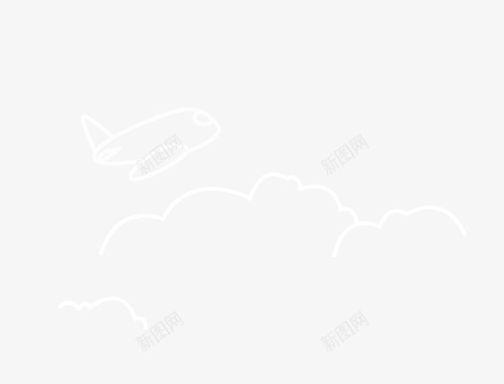 卡通插画粉笔画png免抠素材_新图网 https://ixintu.com 卡通 手绘 抽象 插画 白云 粉笔画 飞机