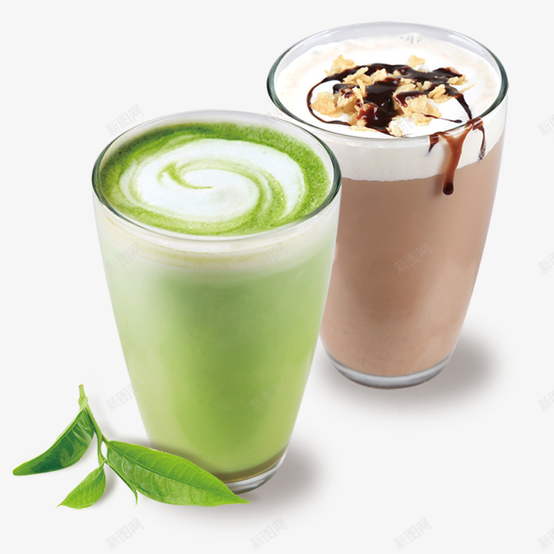 两杯奶茶png免抠素材_新图网 https://ixintu.com 奶茶 奶茶杯 巧克力奶茶 抹茶奶茶 招牌奶茶 矢量装饰 装饰