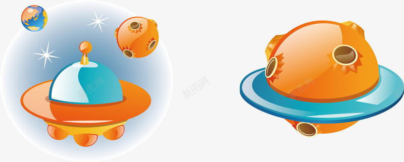 手绘ufopng免抠素材_新图网 https://ixintu.com ufo 科幻 素材