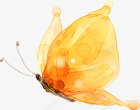手绘梦幻黄色水彩蝴蝶png免抠素材_新图网 https://ixintu.com 梦幻 水彩 蝴蝶 黄色 黄蝶