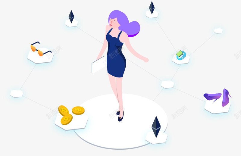 创意立体区块链矢量图ai免抠素材_新图网 https://ixintu.com 人物 创意 创意立体区块链设计 区块链 区块链概念 区块链设计 比特币 立体 设计 矢量图