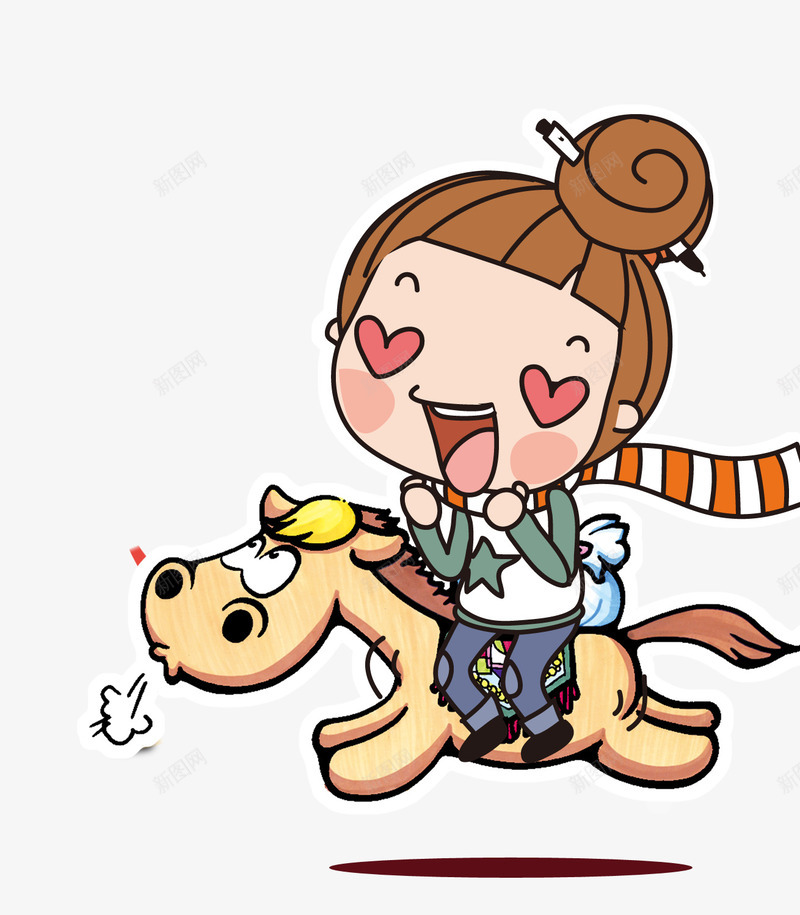 奔跑吧少女png免抠素材_新图网 https://ixintu.com 女孩 马