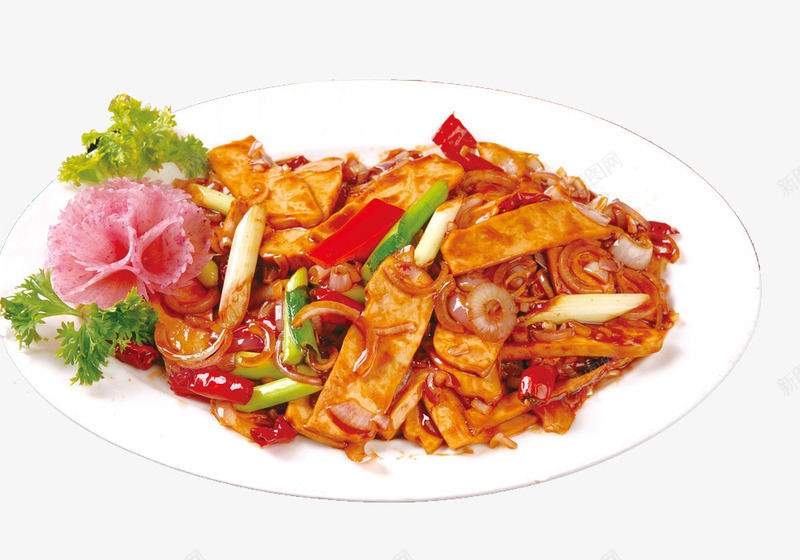 小炒五香干png免抠素材_新图网 https://ixintu.com 小炒 美食 花瓣 豆腐 辣椒 香干