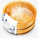 热水毛巾印花木盆图标png_新图网 https://ixintu.com 毛巾 热水 花木