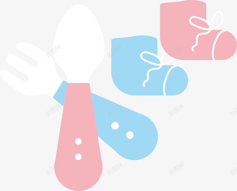 卡通可爱婴儿用品袜子刀叉矢量图ai免抠素材_新图网 https://ixintu.com 人物 儿童 刀叉 卖萌 卡通 可爱 妇幼 婴儿 宝宝袜子 小孩 手绘 母婴 用品 萌 设计卡通 超可爱 矢量图