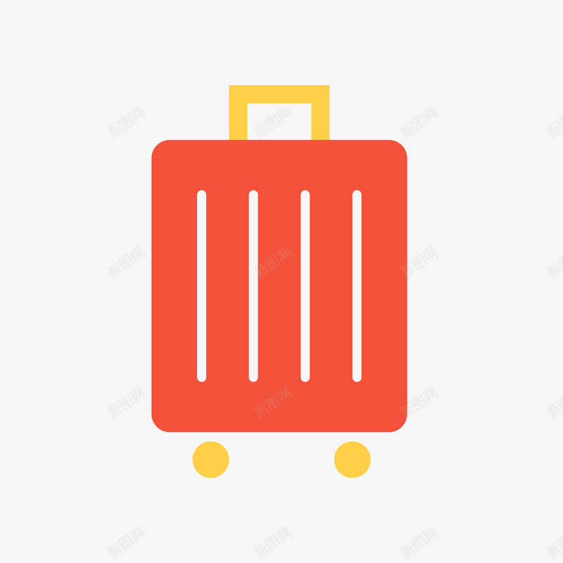 红色扁平化旅行箱元素图标png_新图网 https://ixintu.com 卡通图标 扁平化 旅游 旅行箱 红色 纹理 质感 运输