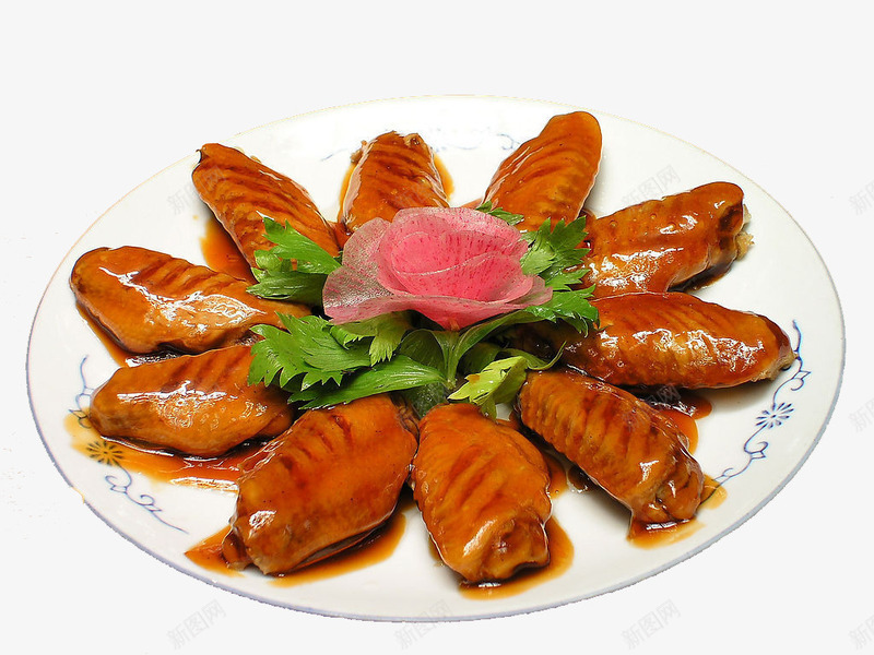 花雕翅中png免抠素材_新图网 https://ixintu.com 中华美食 传统美食 特色鸡翅 红烧 美味雕花 餐饮美食