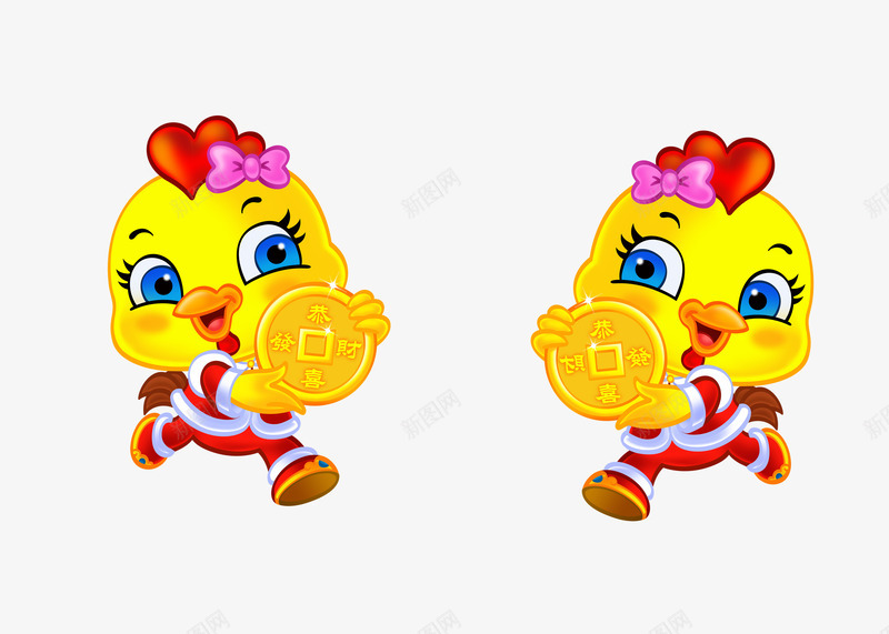 卡通童趣金色小鸡png免抠素材_新图网 https://ixintu.com 卡通 小鸡 童趣 金色 鸡年 黄色