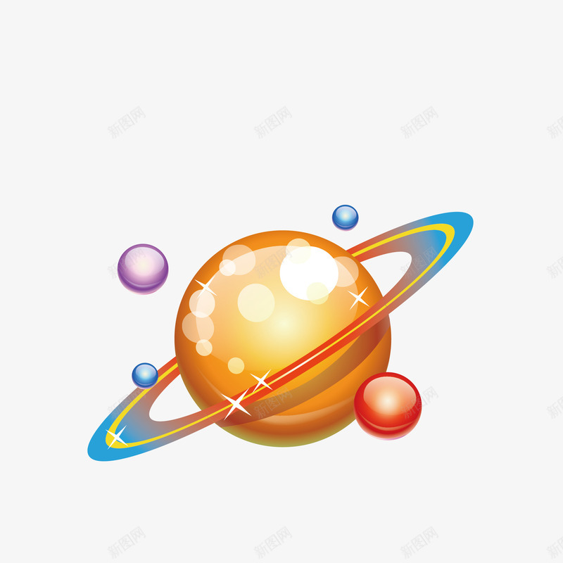 卡通手绘卡通星球png免抠素材_新图网 https://ixintu.com 卡通手绘 卡通星球 圆形的 星球 美丽的 黄色的