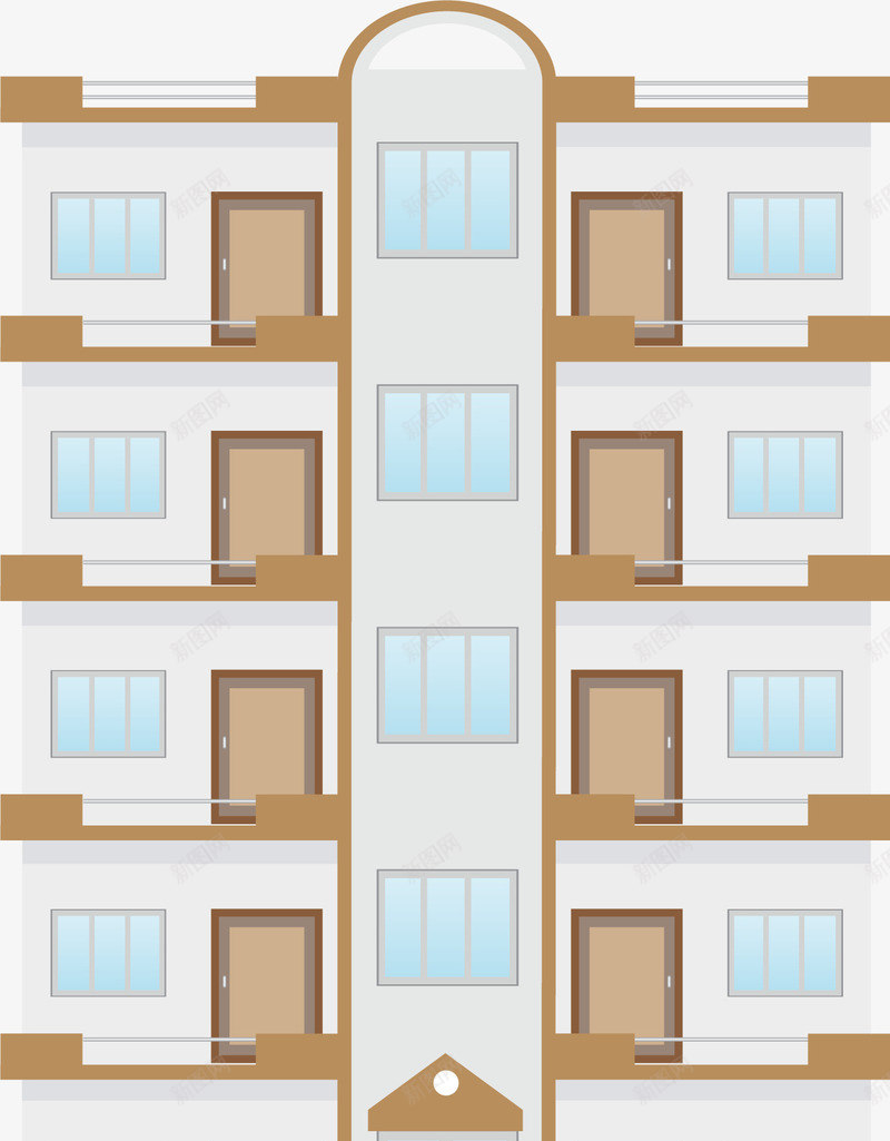 住宅房建筑png免抠素材_新图网 https://ixintu.com 卡通 居民区剪影 楼房 科技楼 科技楼房 科技楼梯