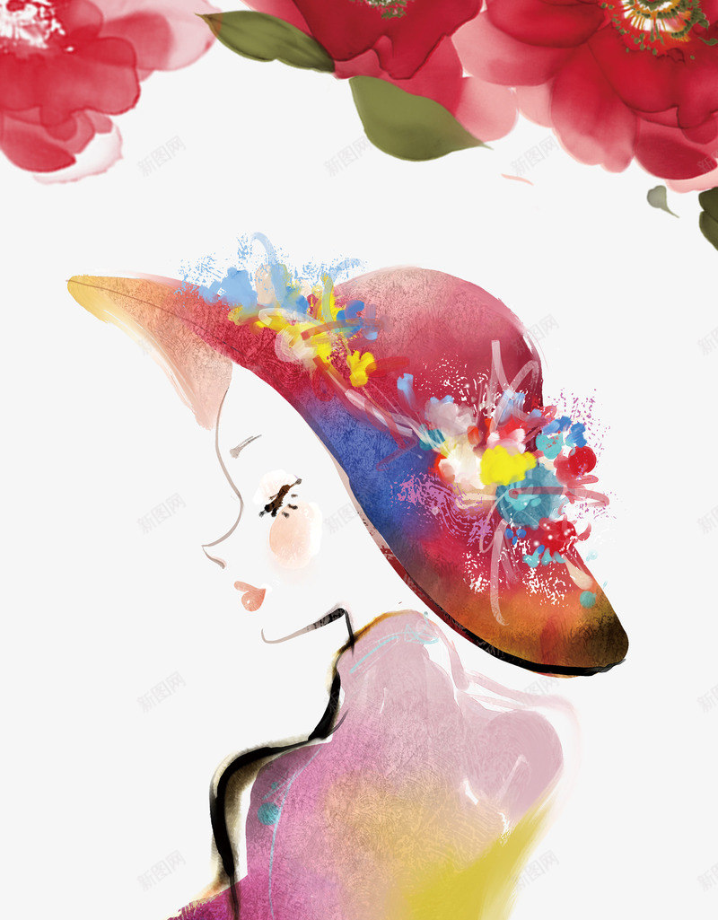 妇女节优惠海报png免抠素材_新图网 https://ixintu.com 38 优惠海报 促销海报 女性 妇女节 水彩 鲜花