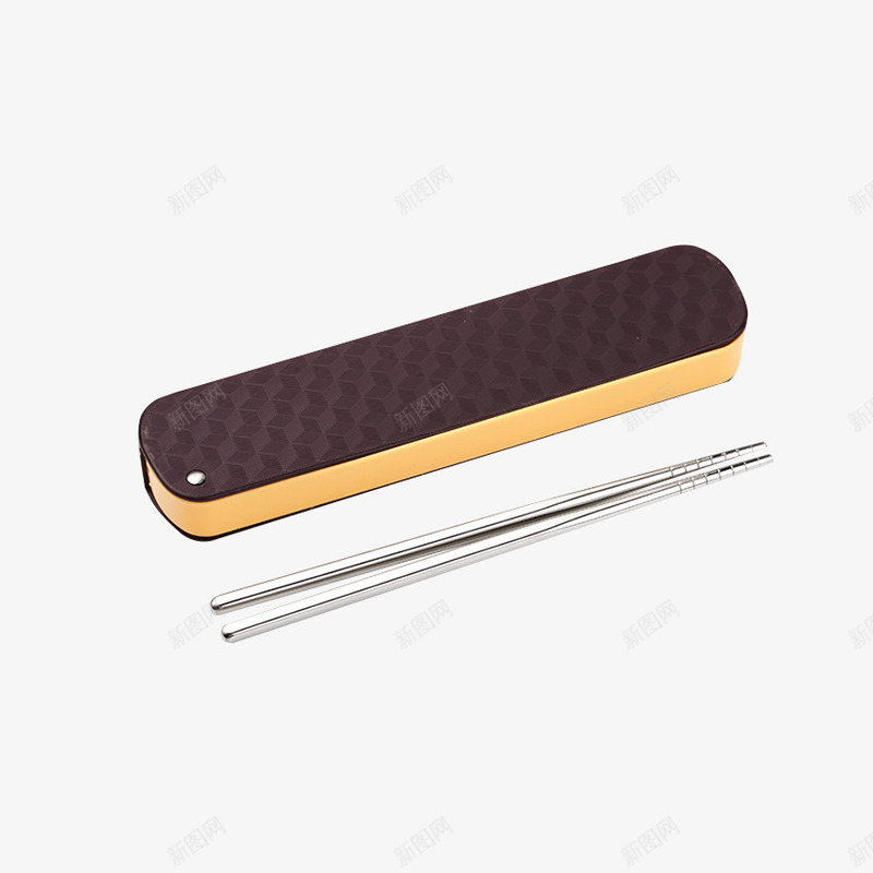 不锈钢餐具便捷式套装png免抠素材_新图网 https://ixintu.com 不锈钢筷子套 产品实物 筷子 筷子套 筷子盒