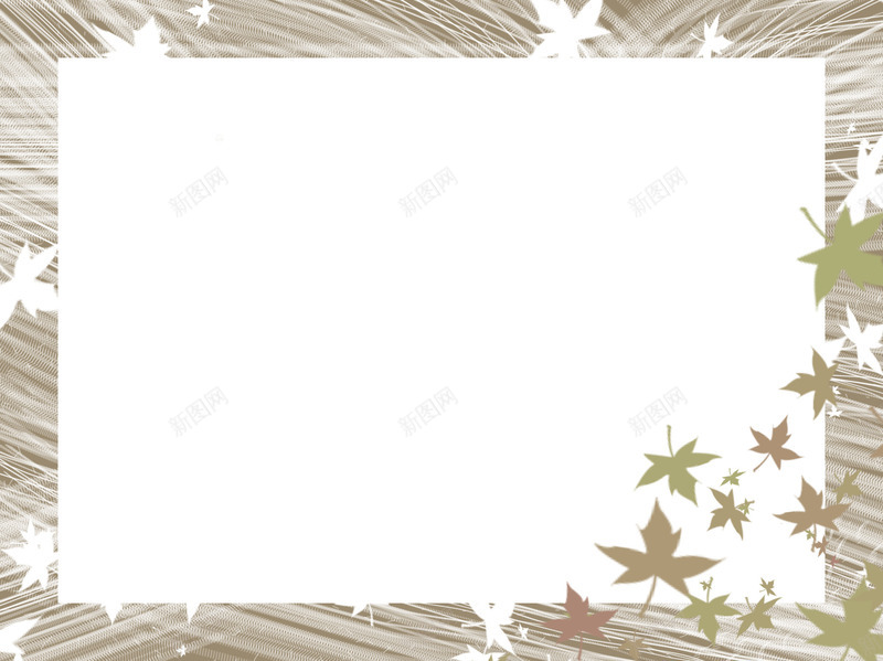 简约的枫叶边框png免抠素材_新图网 https://ixintu.com 中国风 枫叶 简洁 边框
