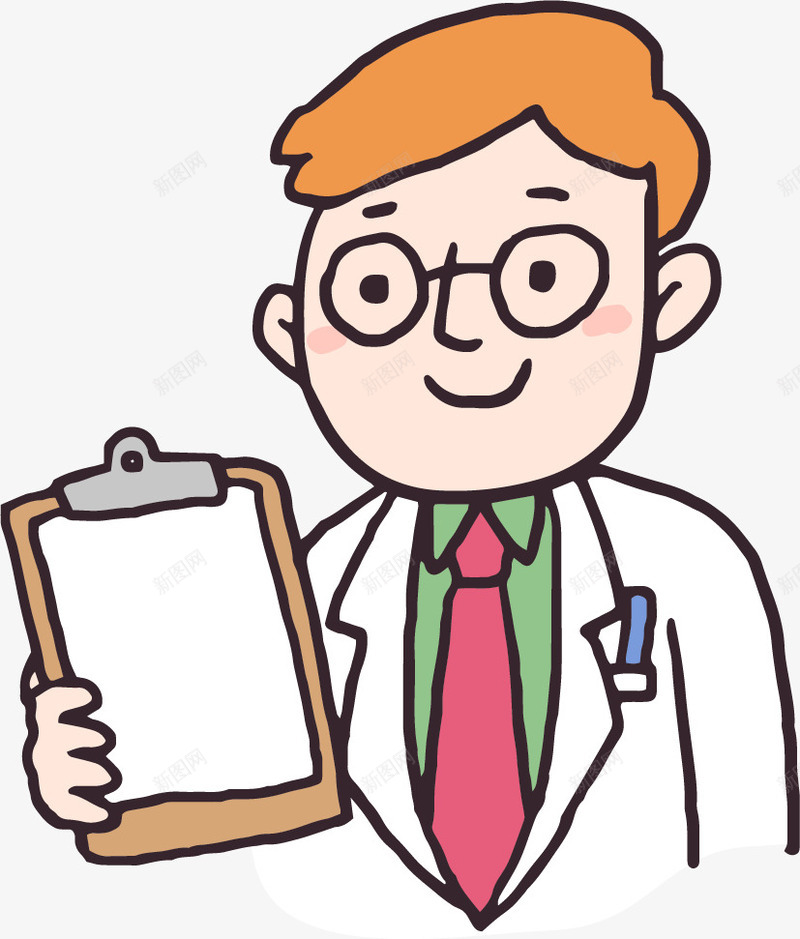 卡通医生观察病例人物图标png_新图网 https://ixintu.com 医生 医生观察病例 医疗 医疗图标 宣传日 接种 接种疫苗