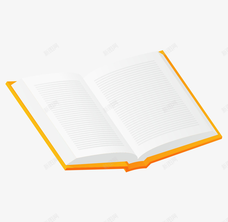 卡通手绘敞开黄色书本矢量图ai免抠素材_新图网 https://ixintu.com 卡通的书本 手绘的书本 敞开的书本 矢量的书籍 黄色的书本 矢量图