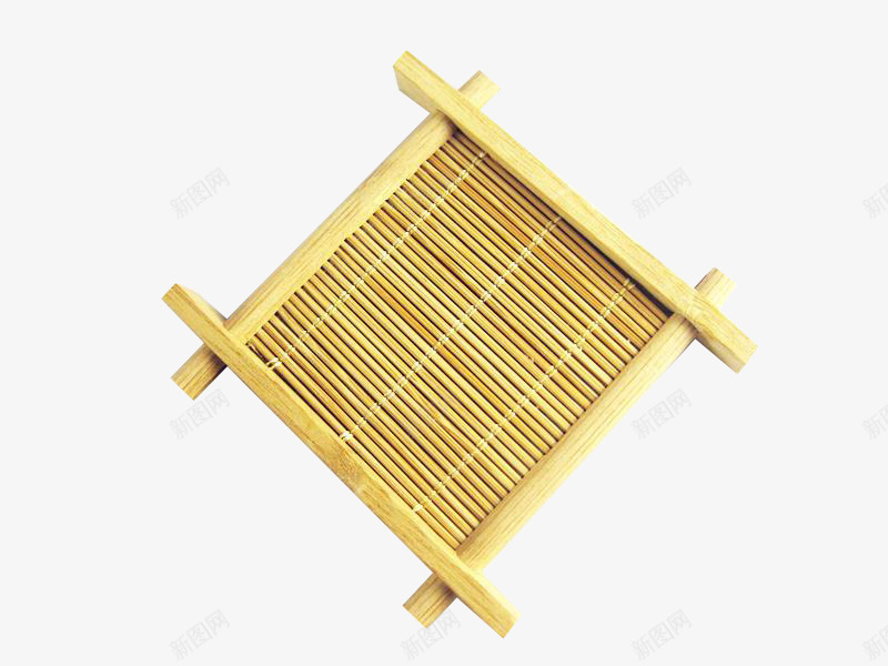 竹排茶垫png免抠素材_新图网 https://ixintu.com 方形 竹子 竹排 茶垫 黄色