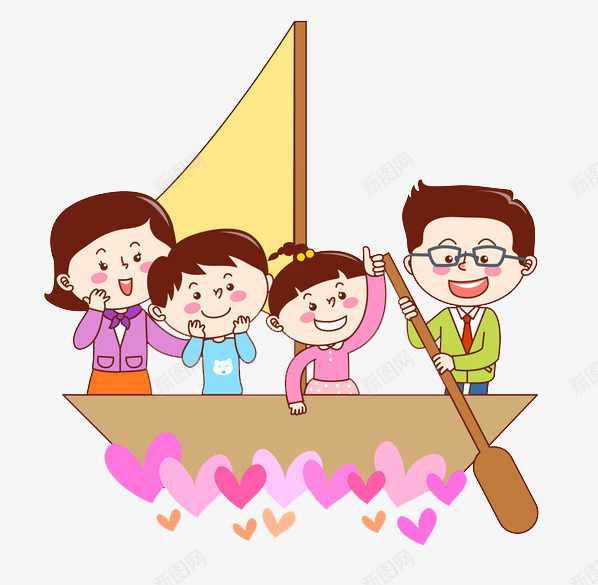 划船的一家人png免抠素材_新图网 https://ixintu.com 一家人 一家四口 亲人 划船 家人 家庭 幸福 情亲 温暖 温馨 虾蟹粥 融洽 血缘