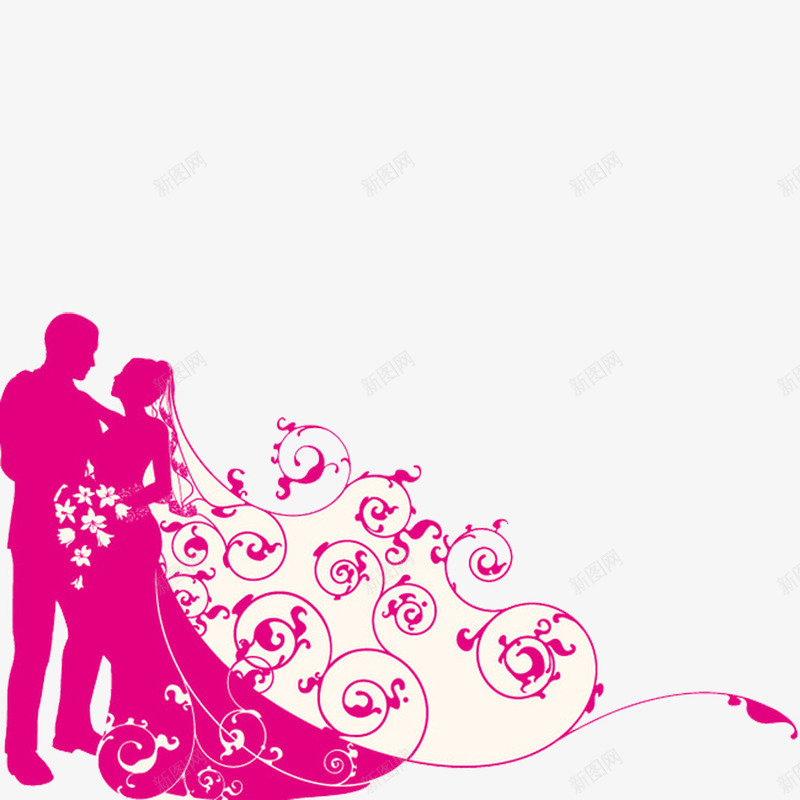 结婚男女png免抠素材_新图网 https://ixintu.com 元素 出嫁 婚礼 新娘 新娘侧面 新郎