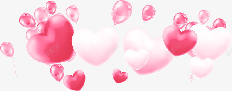粉色漂浮气球爱心png免抠素材_新图网 https://ixintu.com LOVE 婚庆 情人节 气球墙 浪漫 漂浮气球 爱心 爱情 粉色心形