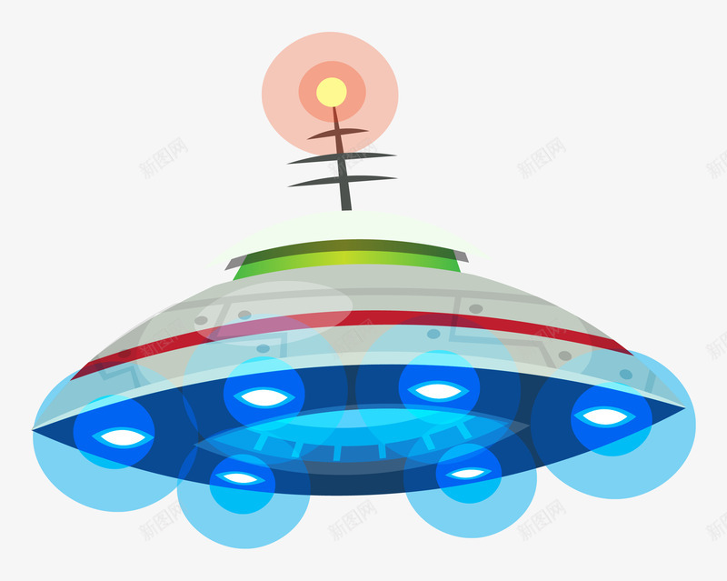 手绘卡通动画飞船png免抠素材_新图网 https://ixintu.com 动漫 动画 卡通 太空船 手绘 插画 飞碟 飞船