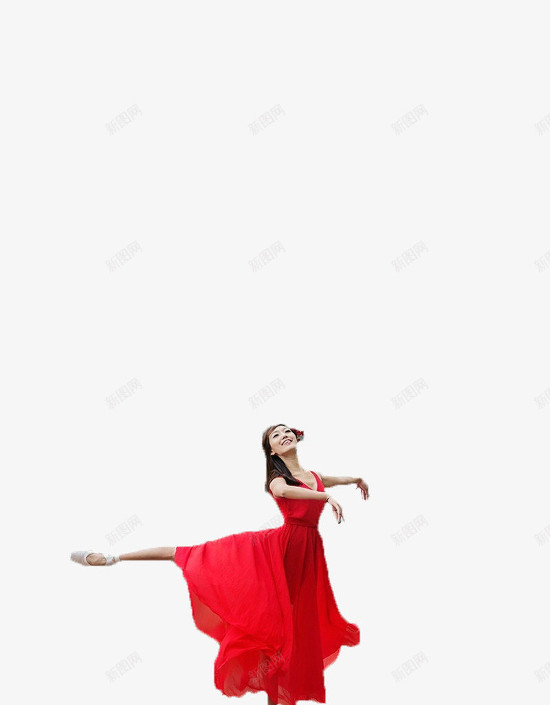 穿着红色舞裙的美女png免抠素材_新图网 https://ixintu.com 微笑 红色 美女 跳舞