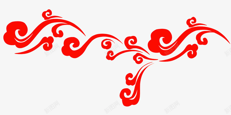 红色祥云片png免抠素材_新图网 https://ixintu.com 传统纹样 吉祥图案 喜庆图案 图案 祥云 祥云图案 装饰图案