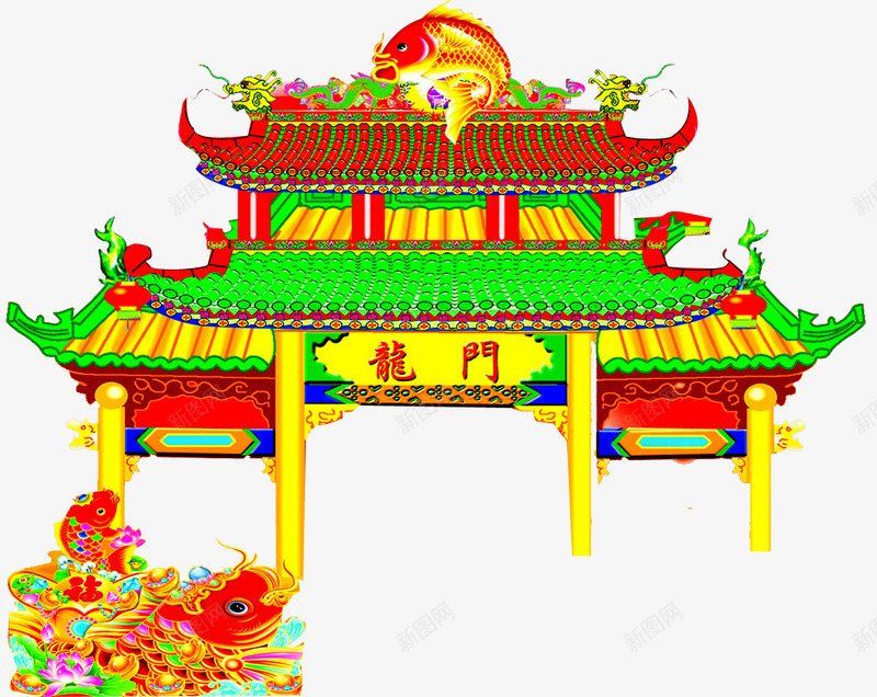 鱼跃龙门png免抠素材_新图网 https://ixintu.com 水纹 浪花 海浪 红鲤鱼跃龙门 跃龙门 金鱼 鱼 鱼跃龙门 鲤跃龙门 鲤鱼 鲤鱼跳龙门 龙门