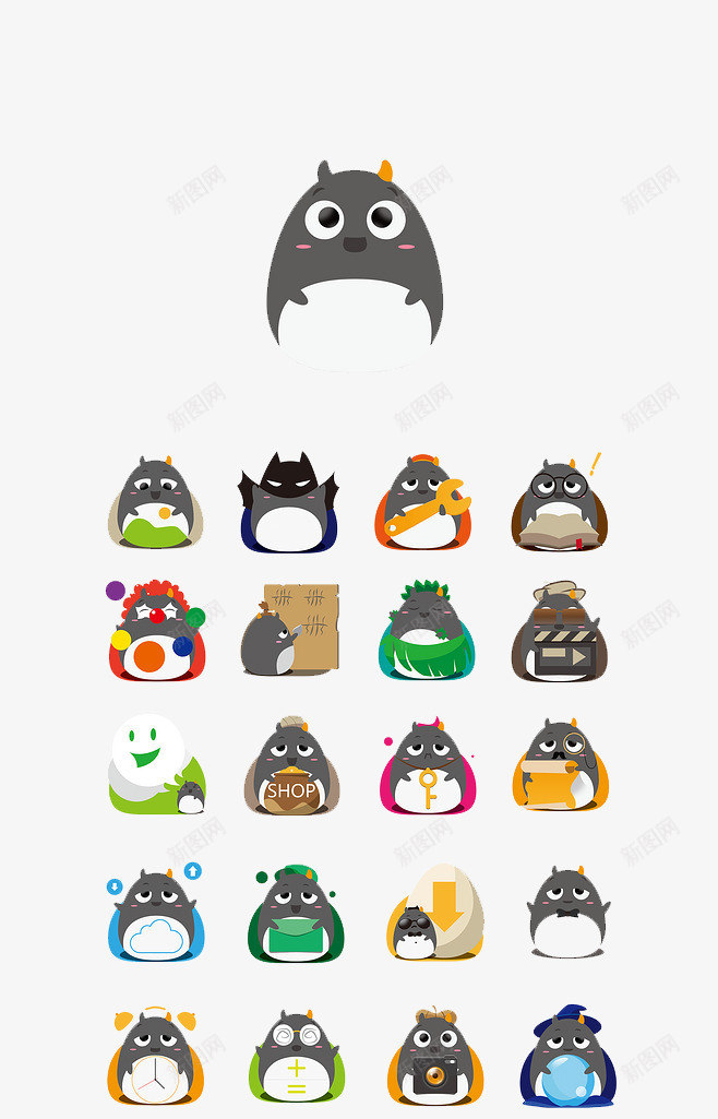 小动物集合png免抠素材_新图网 https://ixintu.com 动物 卡通 猫 龙猫