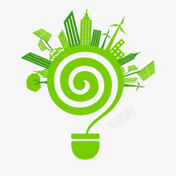 城市发展与绿色环保素材