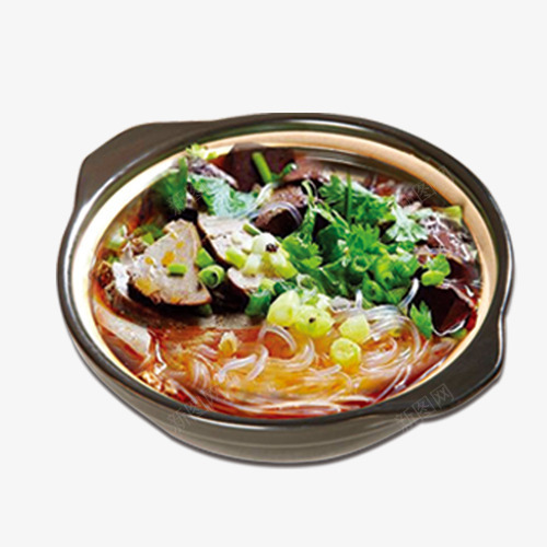 砂锅苕粉png免抠素材_新图网 https://ixintu.com 四川小吃 特色 粉丝 苕粉 葱花 蘑菇 血肠 麻辣