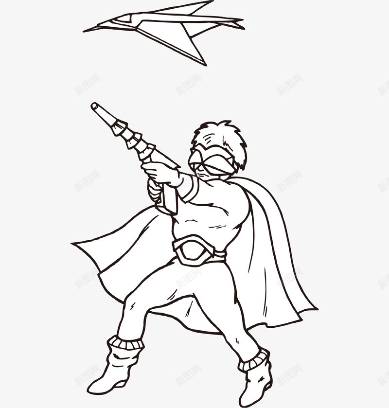手绘进击超人图标png_新图网 https://ixintu.com 一个超人 平面 手绘 线条人物 艺术作品 进击超人