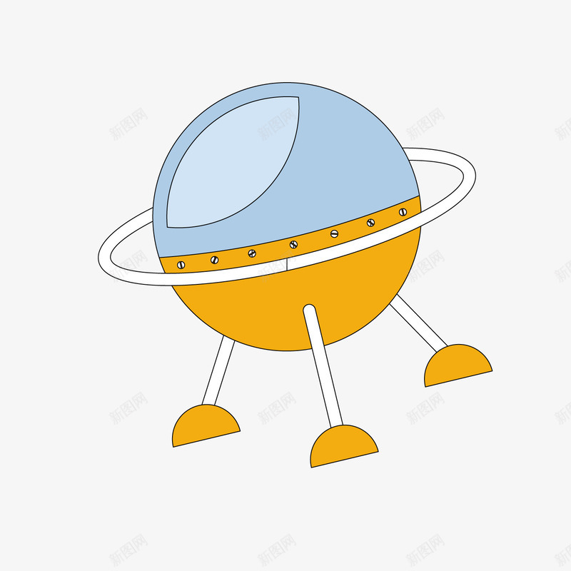 卡通黄色星球png免抠素材_新图网 https://ixintu.com 卡通星球 外星 星球 背景装饰 黄色