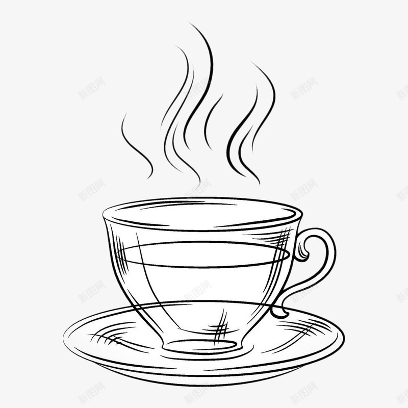 黑色手绘热茶杯png免抠素材_新图网 https://ixintu.com 一碗茶 冒热气的茶 奶茶 杯子 热气 热茶杯 茶 饮料 黑色手绘