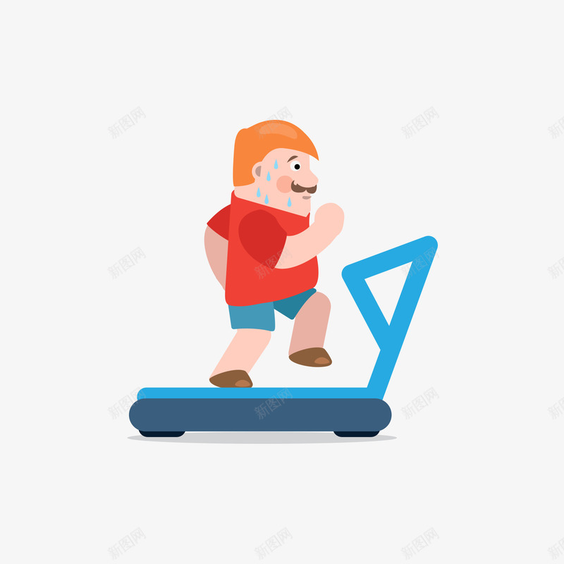 跑步机上奔跑的人png免抠素材_新图网 https://ixintu.com 人 奔跑 手绘 跑步机
