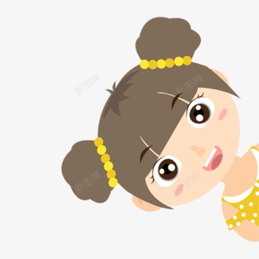 可爱活泼的女孩双丸子头png免抠素材_新图网 https://ixintu.com 儿童节 六一 插画 素材可爱 活泼 女孩 双丸子头 促销海报