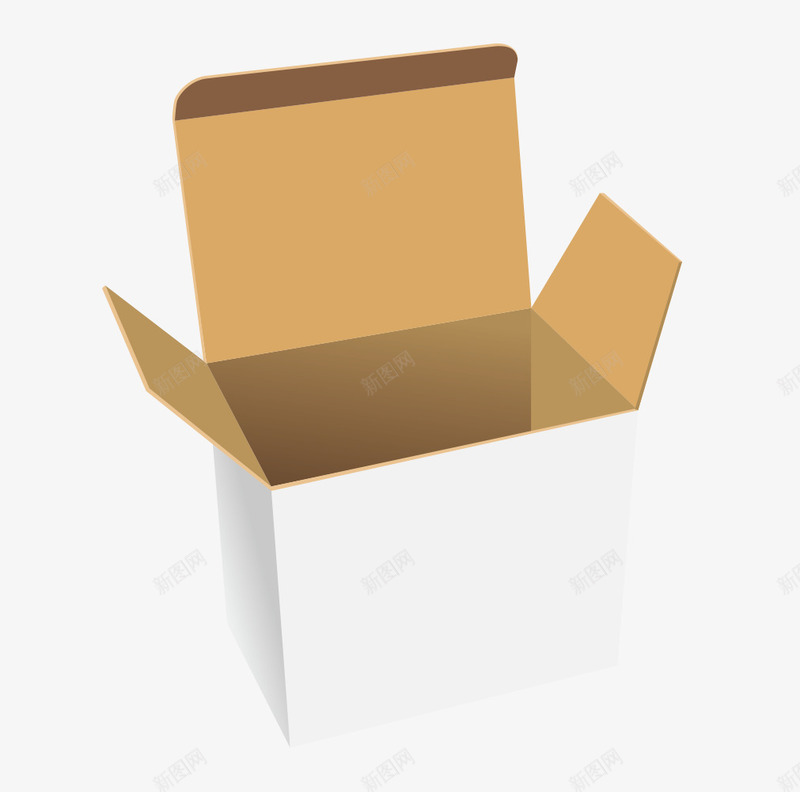 立体打开的纸盒png免抠素材_新图网 https://ixintu.com 拟真 盒子 立体
