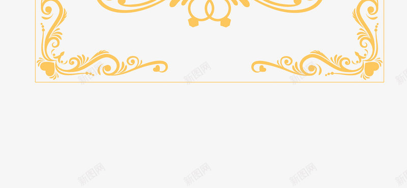 黄色欧式花藤边框矢量图ai免抠素材_新图网 https://ixintu.com 婚礼请帖 欧式花藤 矢量png 花藤边框 邀请函 黄色花藤 矢量图