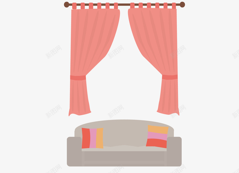 少女粉飘窗png免抠素材_新图网 https://ixintu.com 女孩的梦想小屋 室内装饰 小时候窗帘 房间装饰 沙发 矢量粉色飘窗 窗帘 飘窗