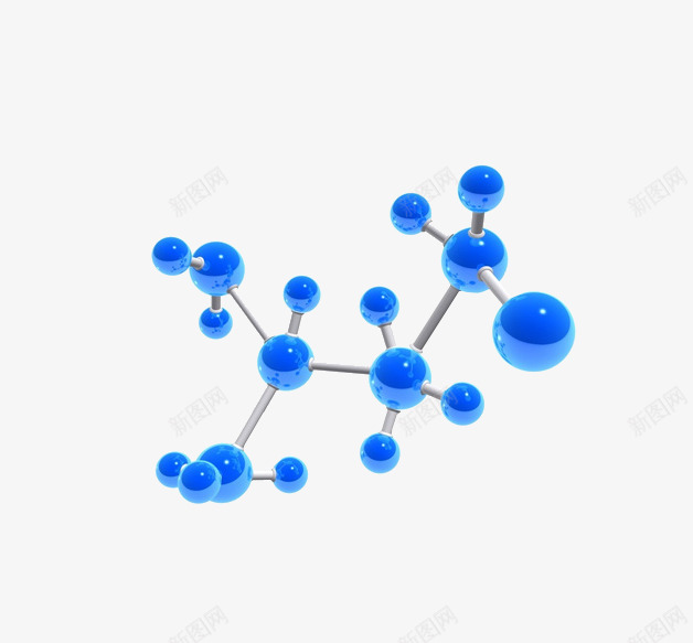 串联的蓝色球体png免抠素材_新图网 https://ixintu.com 球体 蓝色 装饰