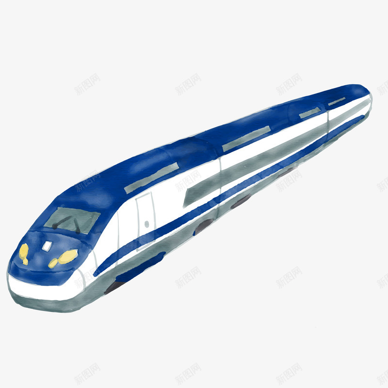 手绘列车png免抠素材_新图网 https://ixintu.com 列车 手绘 旅行 春游记 水彩 火车 车站