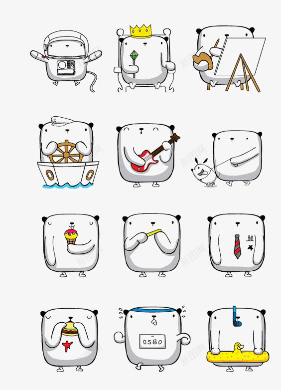 可爱小熊图标png_新图网 https://ixintu.com 小熊LOGO 手绘小熊 拍照 白熊 白色小熊