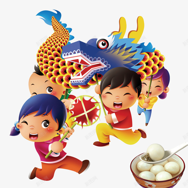 元宵png免抠素材_新图网 https://ixintu.com 元宵 元宵节 舞龙