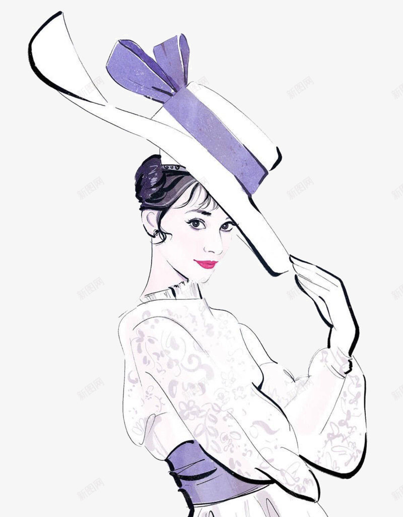 好莱坞美女奥黛丽赫本手绘png免抠素材_新图网 https://ixintu.com 奥黛丽赫本 女神 手绘 美女 赫本