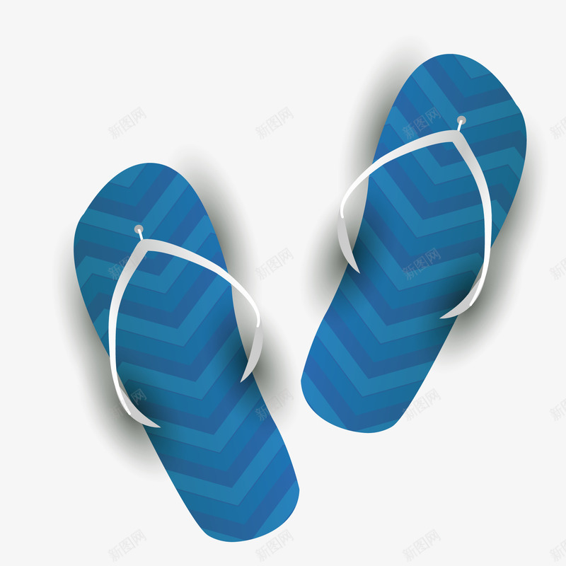 卡通手绘拖鞋矢量图ai免抠素材_新图网 https://ixintu.com 人字拖 卡通 家居 拖鞋 沙滩 海边 蓝色 矢量图