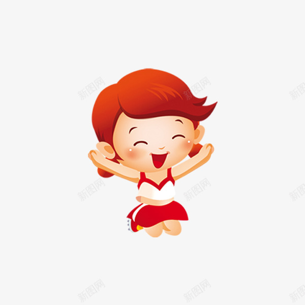 跳高卡通小孩png免抠素材_新图网 https://ixintu.com 人物 卡通 女孩 小孩 跳一跳 跳高卡通小孩