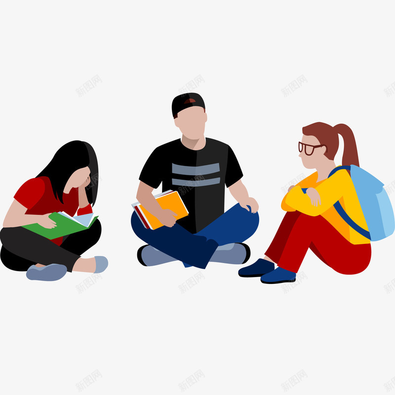 大学生沟通交流插画矢量图ai免抠素材_新图网 https://ixintu.com 交谈 坐 大学生 大学生沟通交流插画 女生 学校 教育 毕业季 流言蜚语 男生 矢量图 背包