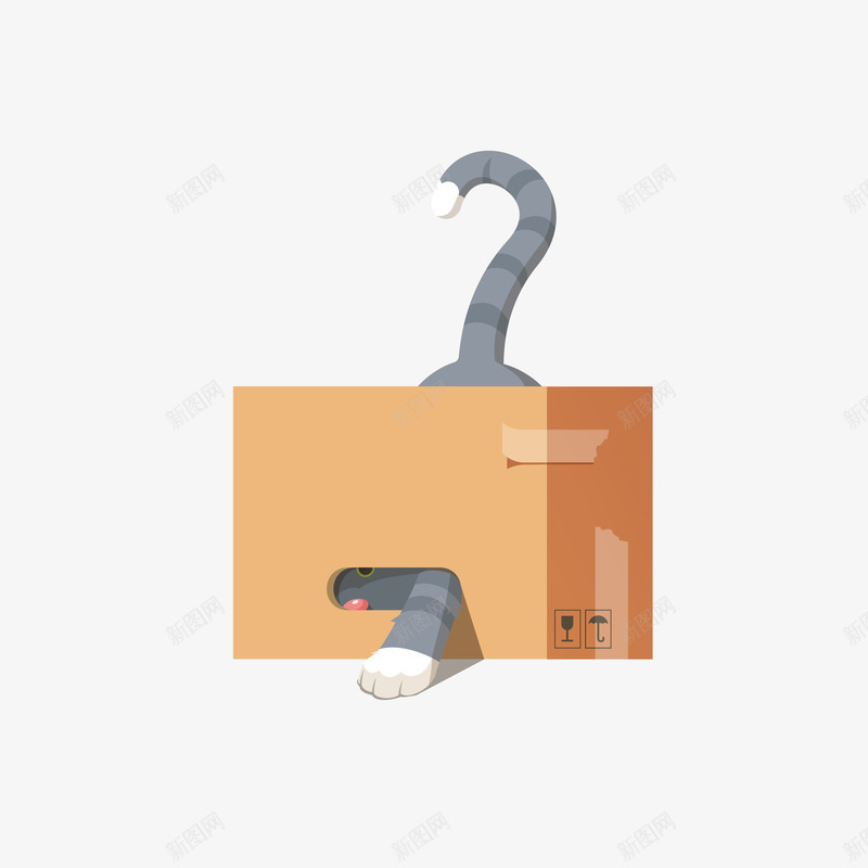 在纸箱子里面玩耍的小猫矢量图eps免抠素材_新图网 https://ixintu.com 小猫 爪子 牛皮纸箱子 玩耍的小猫 玩耍的小猫png 玩耍的小猫矢量图 矢量图 纸盒子