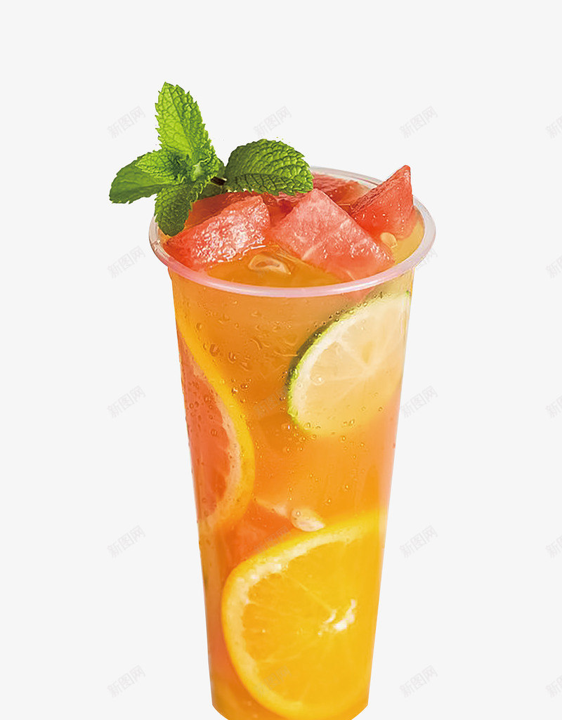 西瓜柠檬果茶实物png免抠素材_新图网 https://ixintu.com 夏日饮品 好喝 水果茶 清凉 美味 薄荷叶子 西瓜 青柠片